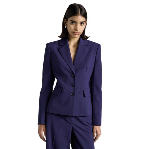 Cue Dark Cobalt European Stretch Suiting Hourglass Blazer